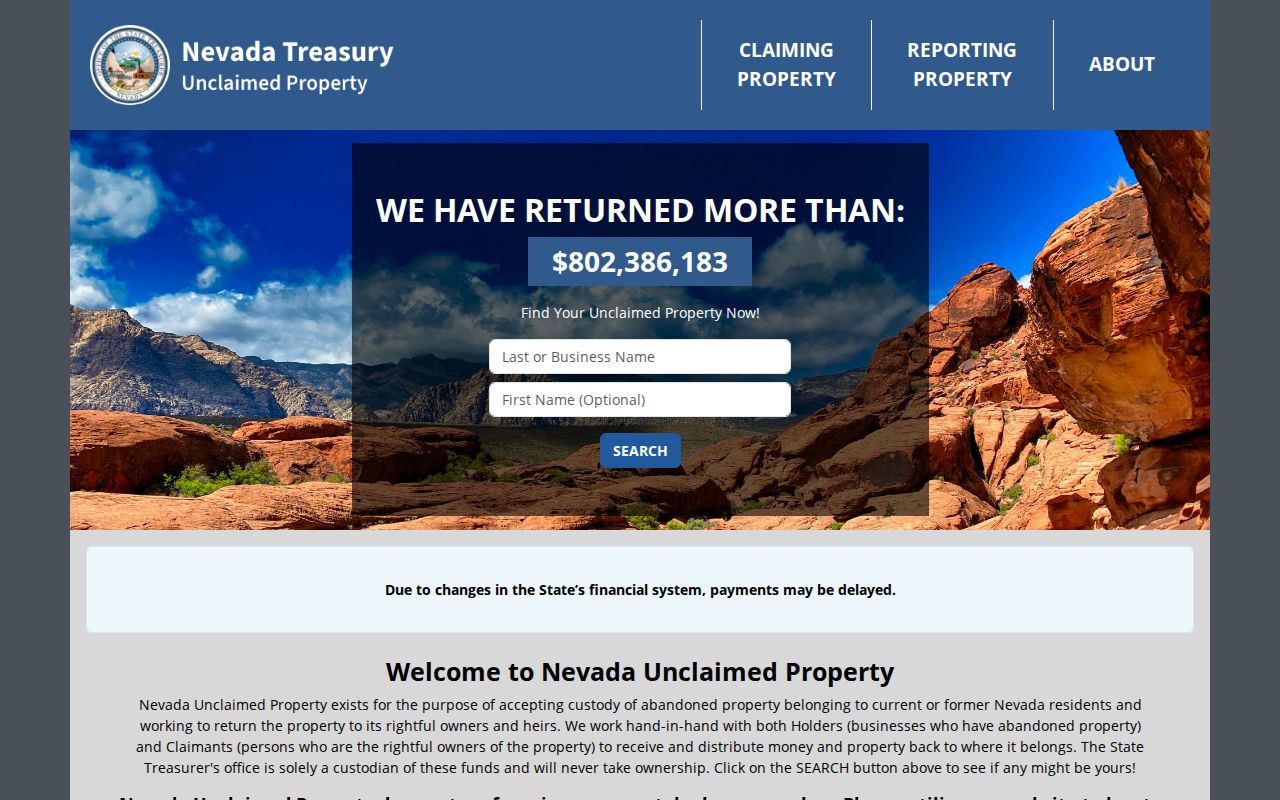 Summerlin South people search in Nevada unclaimed property