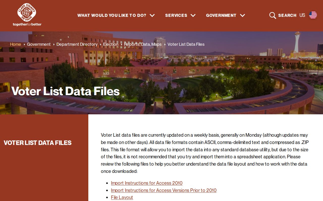 Summerlin South voter records file downloads from Clark County