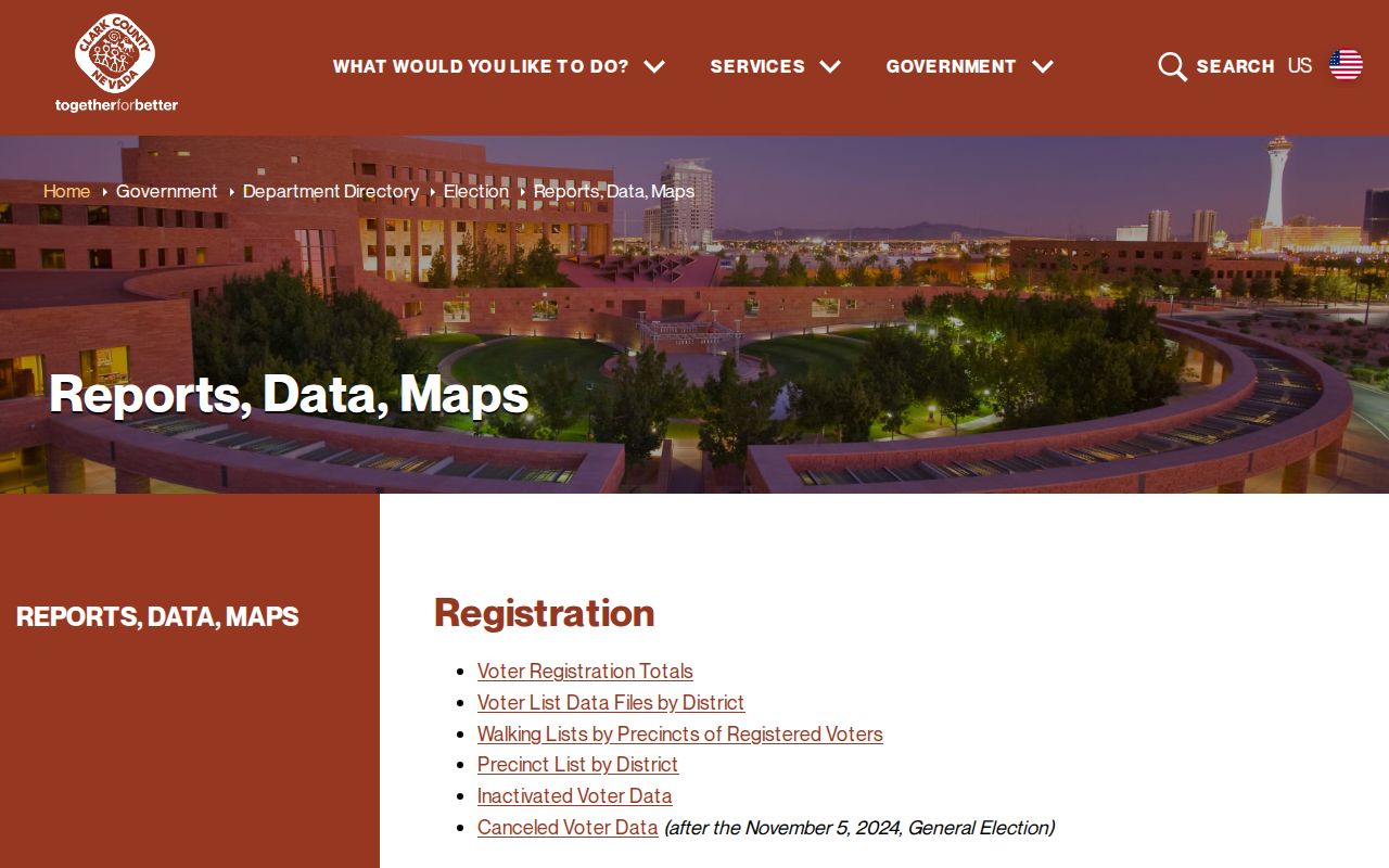 Summerlin South voter roll reports in Clark County election records