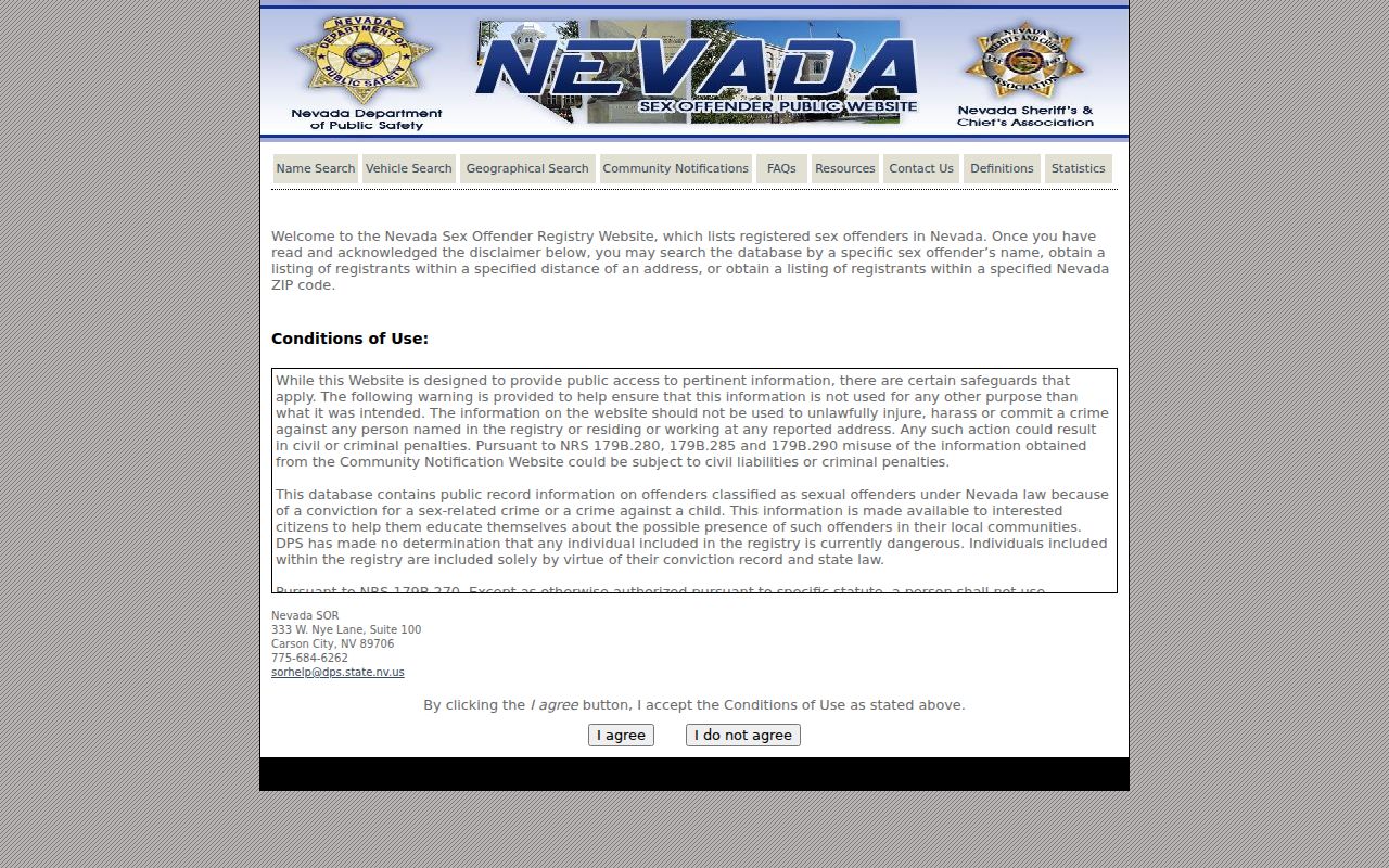 Official Nevada Sex Offender Registry search serving Summerlin South